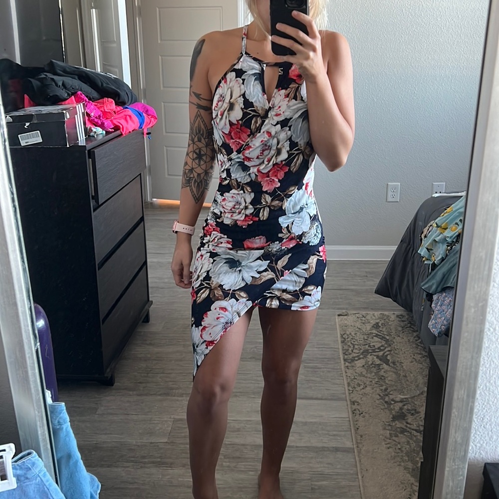Floral Print Kabuki Dress